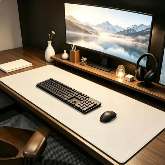 Solid Color Leather Desk Mat